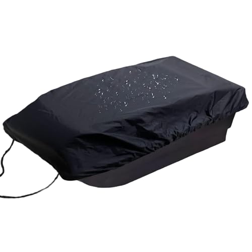Pesoncarl Sled Cover, 60x24x8 Inch Ice Fishing Sled Cover, Silver Coated Oxford Cloth Jet, Waterproof Sun Protection Otter with Drawstring, Black, Covers Storage