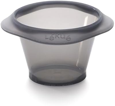 Lékué Set de 6 Moldes repostería para Coulant de Chocolate, silicona platino Negro/Translúcido