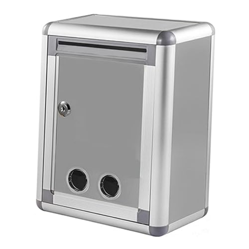 FytStycale Mailbox Key Lock Mailbox Metal Post Box Locking Wall Mounted Mailbox Key Drop Box Collection Box Aluminum Alloy Rustproof Large Capacity Suitable for, Style B