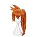 Produktbild Chtom Mein Held Akademie Itsuka Kendo Frauen Tief Orange Ponytail Perücke Cosplay Kostüm Boku Kein Held Akademie Wärmehaar Frauen Perücken