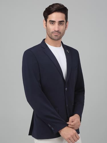 Image of Cantabil Self Design Full Sleeves Notch Lapel Casual Blazer for Men | Casual Blazer for Men | Men Blazer for Casual (P MBZC00057)