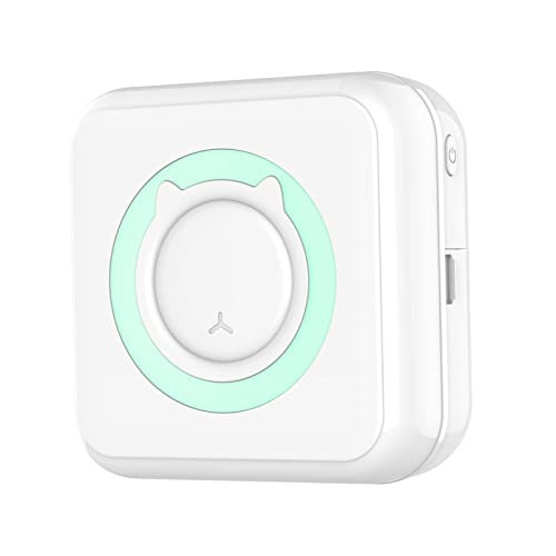 Image of Mini Thermal Printer Wireless 200dpi Bluetooth Portable Photo Label Maker with 1 Roll Paper (Green)