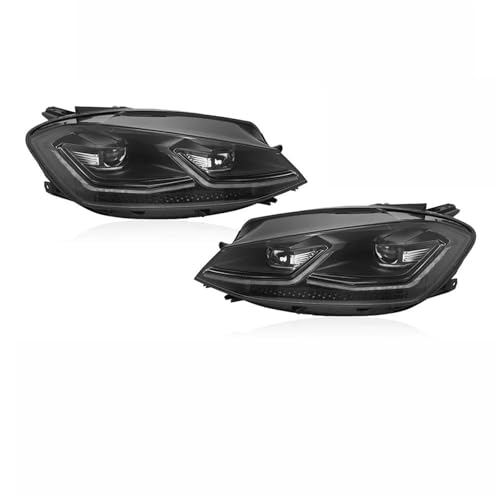Image of TWMEU Front Lamp Assembly For VW For GOLF 7 Halogen Xenon For GTI Front Headlights DRL Turning Signal Head Lamp LED Car Headlight Assembly(Led -With Bulb,Halogen Black LHD)