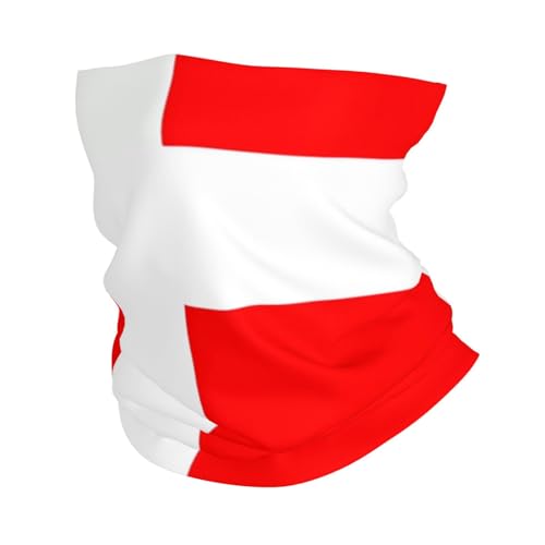 Gargantilla con Estampado de Bandera Danesa para Hombres y Mujeres, Máscara Facial Elástica Versátil, Balaclava Impresa Blanco