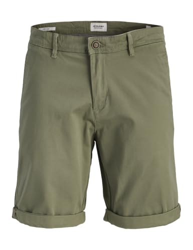 JACK & JONES Shorts Homme Taille Moyenne Bermuda Chino Pantalon Midi Coupe Droite, Couleurs:Vert,...