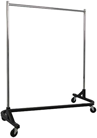 AMKO RZ/1 KD Z Knock Down Rack – Rolling Garment Rack for Home, Retail Display, Durable Square Tubing, Commercial Grade Clothing Rack. Display Racks, Fixtures