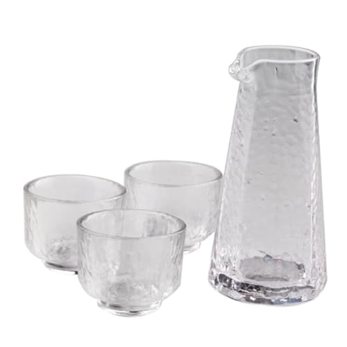 Gatuida 日式清酒壺 点 ガラス製 酒器 狭口設計 漏れ防止 保温機能 環境 素材 利き酒や贈答に適した透明酒器