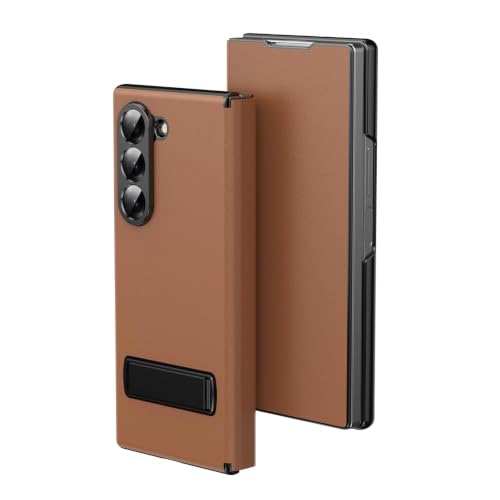 Image of TechTrendz for Samsung Galaxy Z Fold 8 Ultra Magnetic Flip Folding Case, Multi-Angle Bracket, Full Body Hinge Protective Slim Cover, Luxury Business Leather Cover for Fold 8 Ultra Back Cover (Brown)