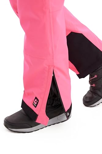 killtec Mädchen Skihose mit abzippbarem Latz und Kantenschutz Girls Skihose 242, neon pink, 116, 43402-000