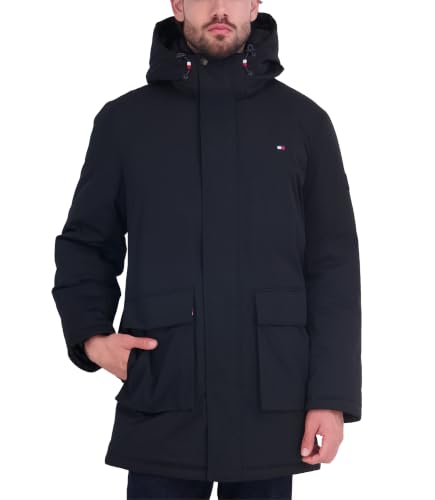 Tommy Hilfiger Men's Warm Winter Jacket, Water-Resistant Hooded Parka