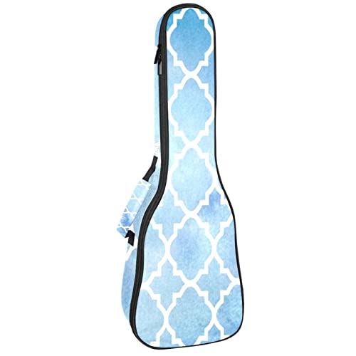 Housse ukulélé ténor sac à dos géométrique bleu pour voyage