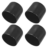 PATIKIL 42MM Tappi Terminali in Gomma Vinilica 4pz Coperture Flessibili Protezione per Bulloni Viti Protettive Filettature Rotondo per Tubi Metallici Astine Bulloni, Nero