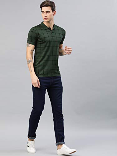 Image of KRYPTIC Men's Ultra-Soft Cotton Rich Casual Printed Half Sleeve Regular Fit Classic Polo T-Shirt - Soft, Cool & Stylish Everyday Wear