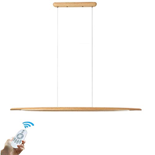 Luz LED Colgante Moderno Minimalista 36W Regulable Lámpara Colgante Creativo Madera Larga Franja Altura Ajustable Mesa De Comedor Lámpara De Araña Sala Oficina Cocina Iluminación Del Techo Ø130CM,A Cover