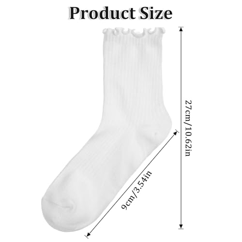 6 Pack Ruffle Sock Woman Ankle Ruffle Socks Turn Cuff Frilly Sock Lovely Double Needle Solid Color Edge Relent Socks2