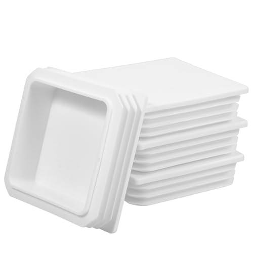 Healeved Quadratische Kunststoff Pfostenkappen 4 Stück 10X10cm Weiß für Zaunpfosten Schutz und Abdichtung im Garten