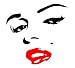 Delzam Sexy Marilyn Marilyn Monroe Face Red Lips 6" Black Car Truck Vinyl Decal Art Wall Sticker USA