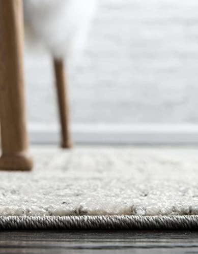 Image of Unique Loom Del Mar Collection Area Rug - Jennifer (2' x 8' Runner, Gray / Black)