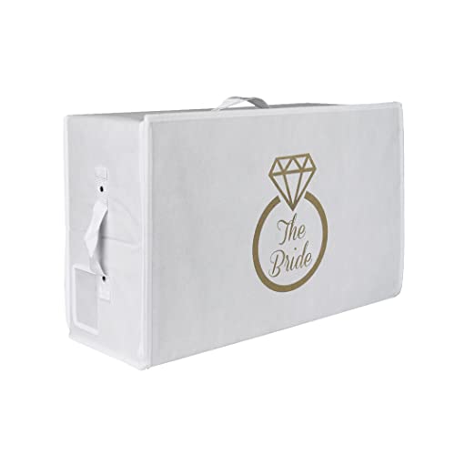 Hoesh UK - White Medium Wedding Dress Box With Lid & Acid Free Tissue - Bridal Gown Storage, Under Bed Clothes Organizer.