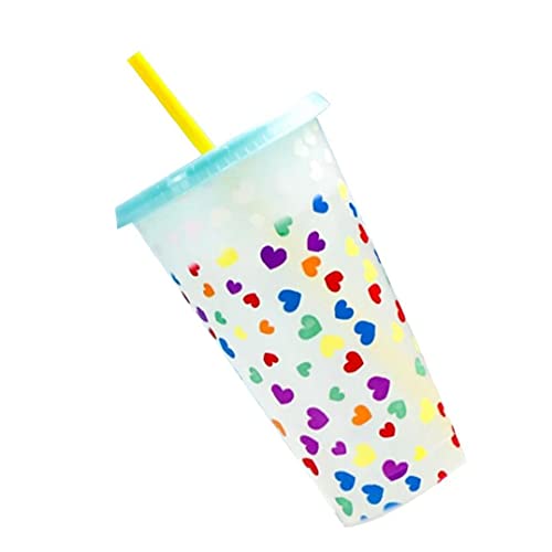 NIDONE Kleurveranderende beker hergebruiksplastische kopjes koud water opslagtumblers met rietjes groen - Image 3