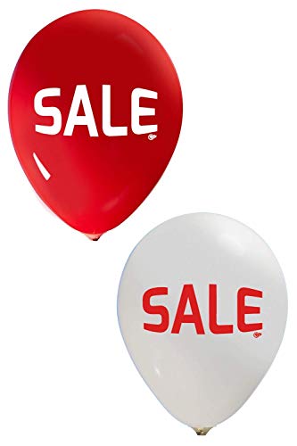 HK balloons Rubber Pack Of 50 "Sale " Red And White Printed Balloons Decoration for Product Promotion Sale Marketing Party Decoration Balloons