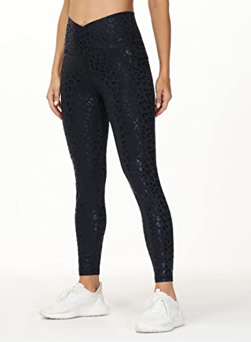 The Gym People Women's V Cross Waist Workout Leggings Tummy Control Running Yoga Pants With Pockets(Black Leopard, Large) #TOP7