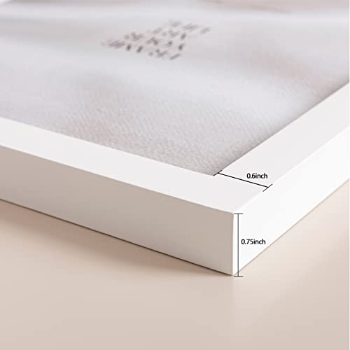 Eletecpro 9X12 Picture Frame Set Of 4 Made Of Solid Wood And Strong Durable Glass, Display 6X8 And 8X10 Photoes With Mat Or 9X12 Without Mat, Wall And Tabletop Decor, Gallery Wall Art, White #TOP4