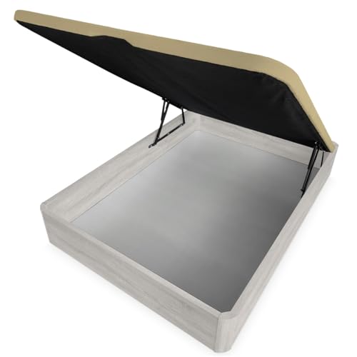 amuéblate online - Canapé Abatible Extra Reforzado Gran Capacidad con Tapa Transpirable, Esquinas Redondeadas, 135 x 180, Polar