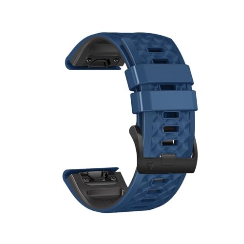 guoren Correa de Silicona de 26mm y 22mm fit for Garmin Fenix ​​7X 7 6X 6 Pro 5X Plus 3HR 955 945 Epix Gen 2 MK2i Tactix(Navy Blue,26mm)