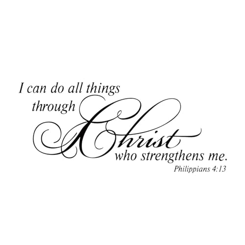 Desuibao I Can Do All Things Through Christ Who Strengthens me Wall Decal Stickers, Bible Quotes Verses Wall Decor