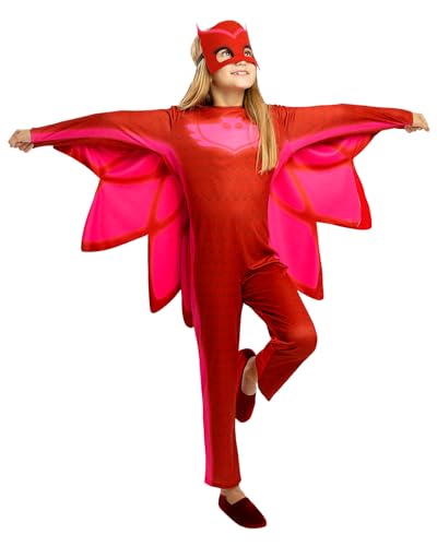 Funidelia Disfraz Oficial de Buhíta PJ Masks para niña, Incluye mono, alas y antifaz, Talla 5-6 años, Gatuno - Traje para niños para fiestas, Carnaval y Halloween