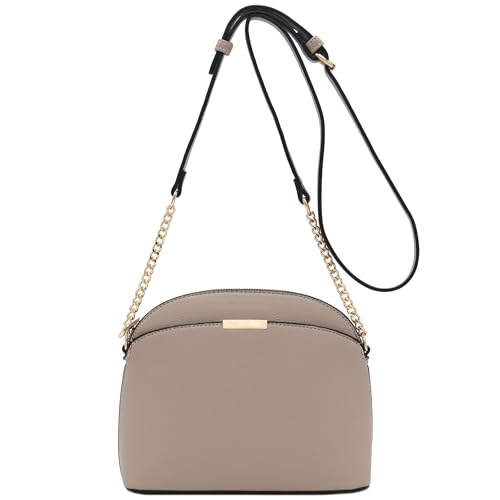 Image of FashionPuzzle Faux Leather Small Dome Crossbody Bag with Chain Strap