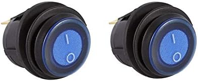 2Pcs 12V Car LED Light Illuminated On/Off Toggle Rocker Switch 3P SPST Waterproof