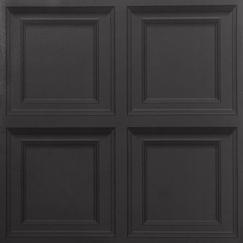 Beswitory 3D Effect Panel Wallpaper Wood Panelling Wallpaper Wall Paneled Wallpapers Textured Retro Embossed Tartan Wallpapers Neutral Art Deco for Living Room Feature Wall Bedroom Ceilings Black