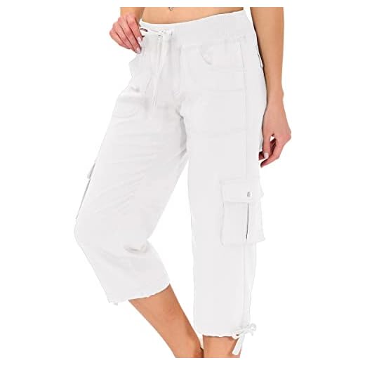 MoFiz Hiking Cargo Shorts for Women Outdoor Quick Dry Athletic Shorts for Boating Camping with Pockets White