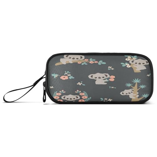 Image of Big Capacity Pencil Case Cute Koala 3 Compartment Pen Bag Pouch Holder Box for Office College School Portable Storage Bag for Kids