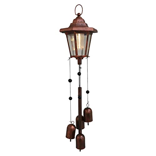 Luz de carillón de Viento Solar decoración Exterior Molino Ligero Solar Garden Lights iluminacion Jardin Solar linternas Luces solares luz de Campana de Viento Solar Hierro Forjado Kisangel