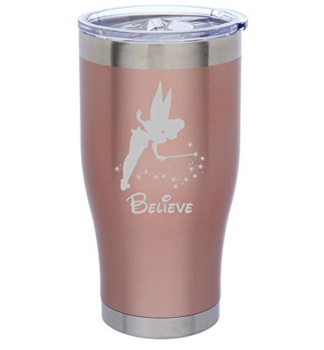 Flash Deals - 60% OFF Rose Gold Double Wall Vacuum Insulated Stainless Steel Tumbler Travel Mug Fairy Believe (24 oz)