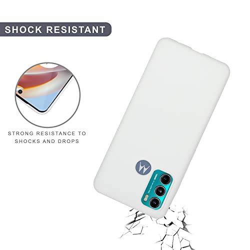 Image of SPRIG Compatible with Motorola G60 Liquid Silicone Premium Back Cover Drop Tested Shock Proof Mobile Case for Men, Women, Boys and Girls with Camera Protection (White)