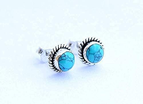 Gemstone Stud Post Earrings, 925 Sterling Silver Gemstone Earring 6 MM Round Girls Women Gift - Image 7