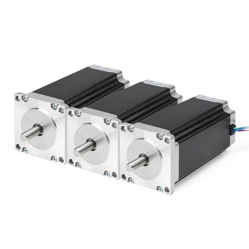 RATTMMOTOR Schrittmotor 3 Stück Nema 23 Stepper Motor, Doppelwelle 4 Drähte Stepping Motor 2.8Nm (425oz.in) 3A 1.8 deg 57x57x112 mm für 3D-Drucker/CNC-Fräsmaschine