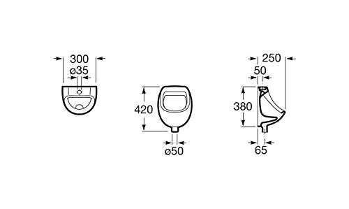 Roca A353145000 Urinoir Van Porselein, Collectie Mini, Ingang Boven, Wit - Image 3