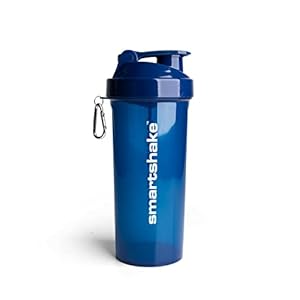 Smartshake Lite Protein Shaker Bottle 1000ml | Leakproof Gym Shaker Drink Bottle for Protein Shakes | Clear Polypropylene Water Bottle, BPA Free Protein Powder Shaker Cup for Men & Women, Navy Blue