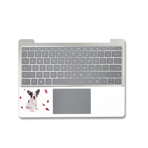 Image of MightySkins Carbon Fiber Skin Compatible with Microsoft Surface Laptop Go 3 (2023) Full Wrap Kit - Furry Frenchie | Protective Durable Textured Carbon Fiber Finish | Made in The USA