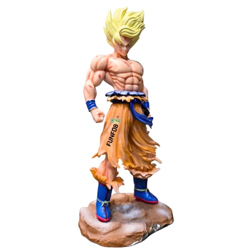 Image of FUNFOB Action Figure Height-23cm Collectible for Anime Fans PVC Multicolour | Go-k on Stone -Yellow Orange