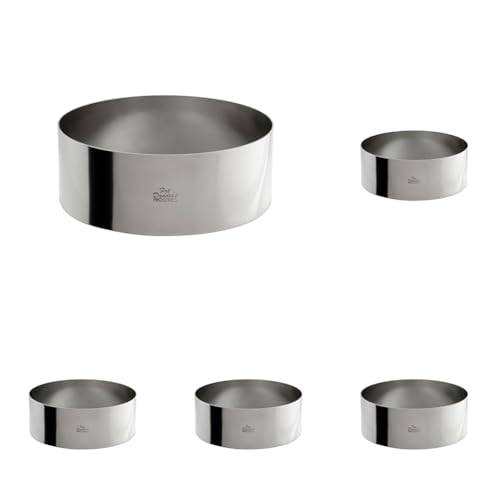 Fat Daddio's Stainless Steel Round Cake & Pastry Ring, 8 x 3 Inch (Pack of 5)
