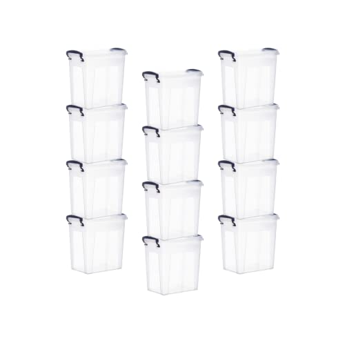 Image of Superio 2.5 Quart Clear Plastic Storage Boxes with Lids, Stackable Organizer Containers, BPA-Free Storage Bins for Home, Office, School & Dorm, 12 Pack