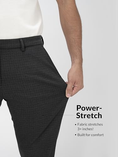 Image of The Pant Project Luxury PV Stretchable Casual Checks Pant for Men | Stylish Slim Fit Men's Wear Trousers for Office or Party