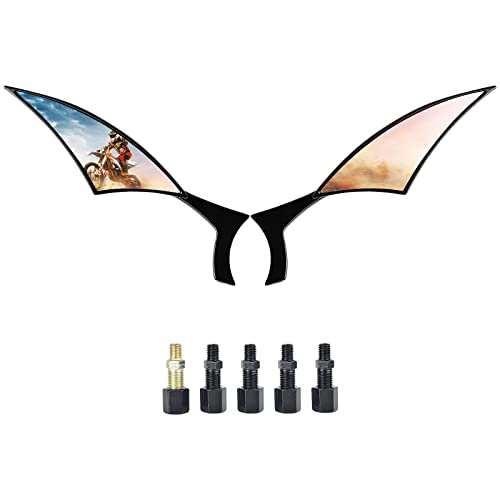 Nifeida Motorcycle Black Blade Rear View Side Mirrors,