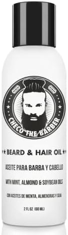 CHECO THE BARBER Beard oil: with all mint, almond and soy oils, beard & hair oil, with excellent and nourishing ingredients, premium quality beard oil